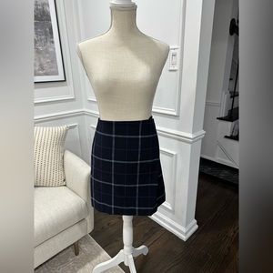 Banana Republic Plaid Navy Skirt